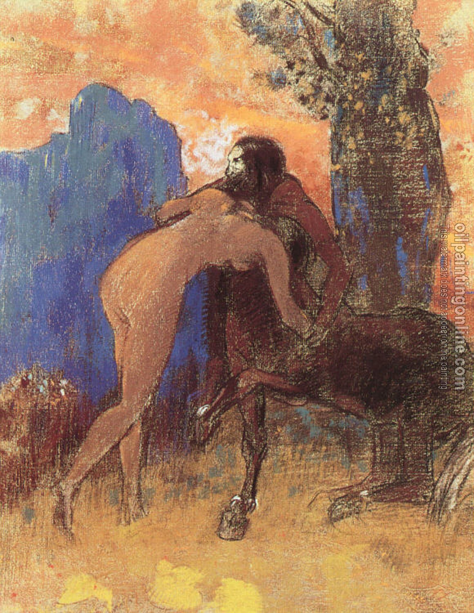 Redon, Odilon - Struggle between Woman and Centaur
